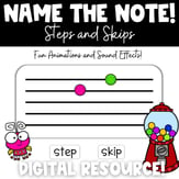 Name the Note - Digital Music Game Steps and Skips PDF